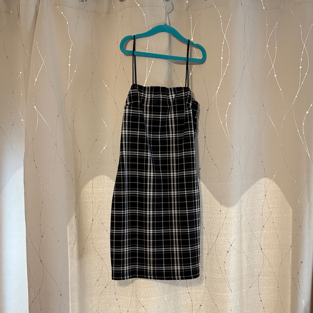 Black and White Plaid Women's Skirt
